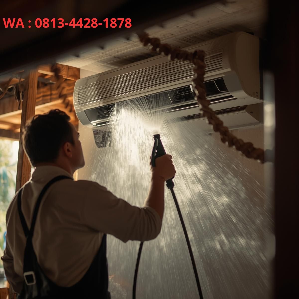 TEKNISI MEMBERSIHKAN UNIT AC DI MANADO