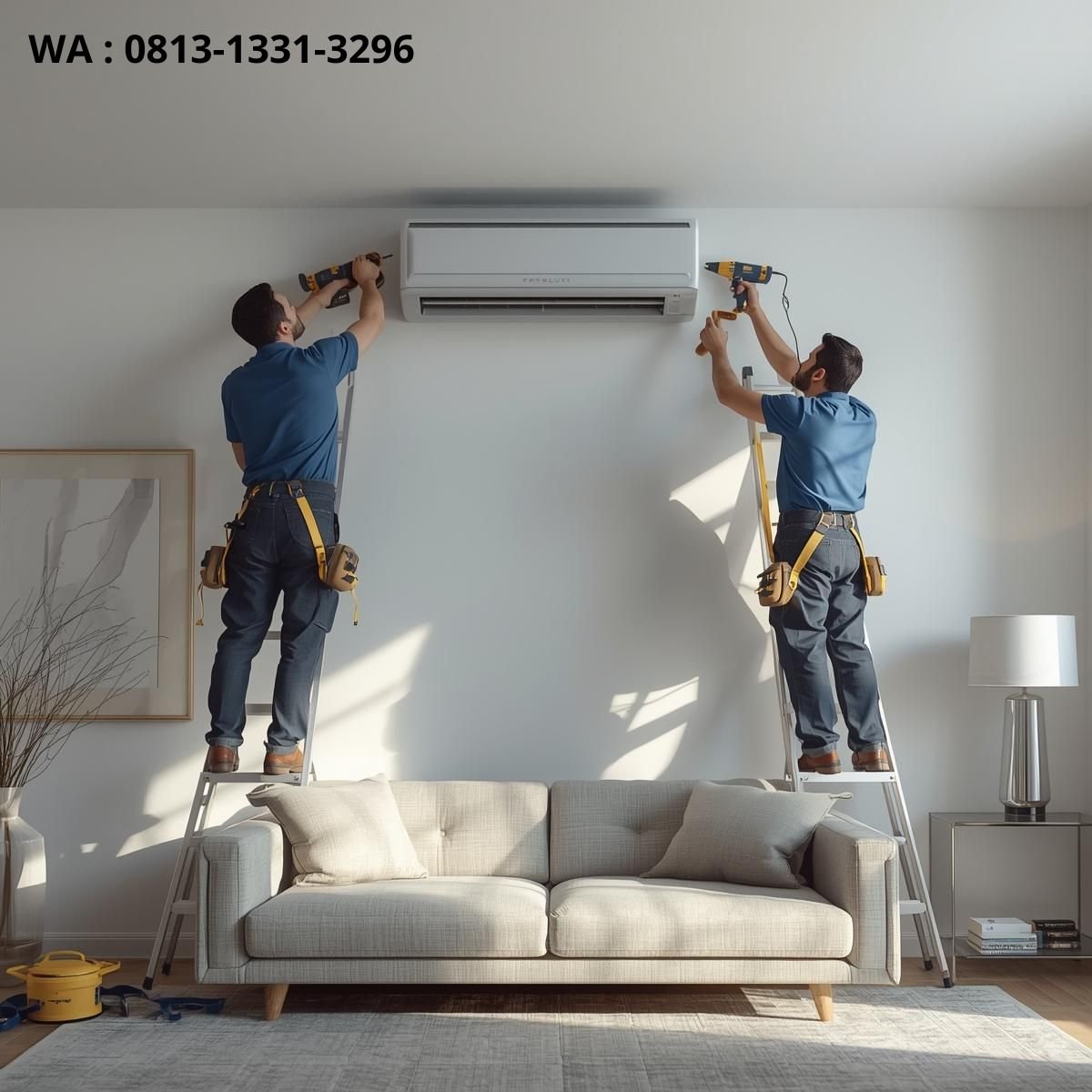 PEMASANGAN AC RUANG TAMU