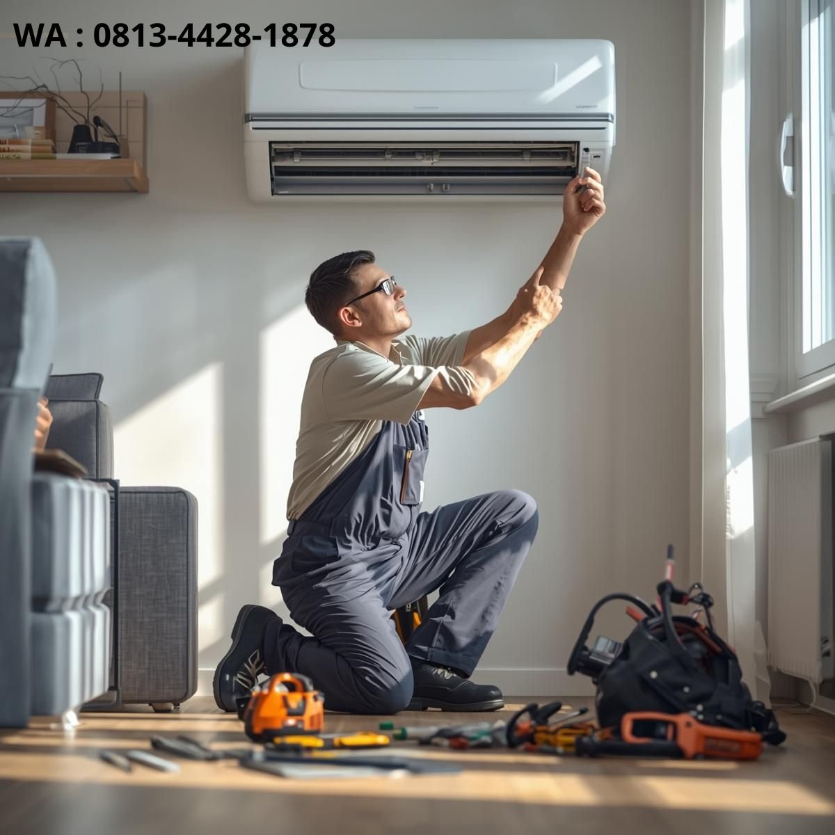 SERVICE AC DI RUMAH PELANGGAN