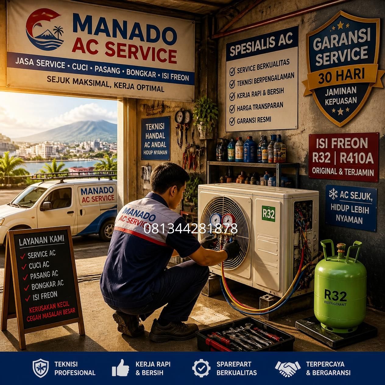 service AC Manado terpercaya