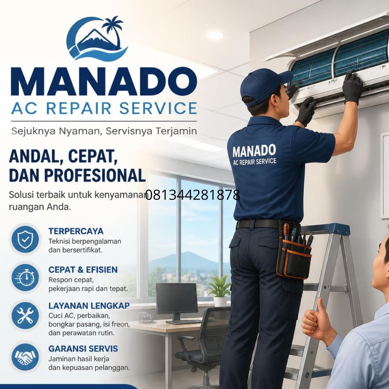 cuci AC Manado murah
