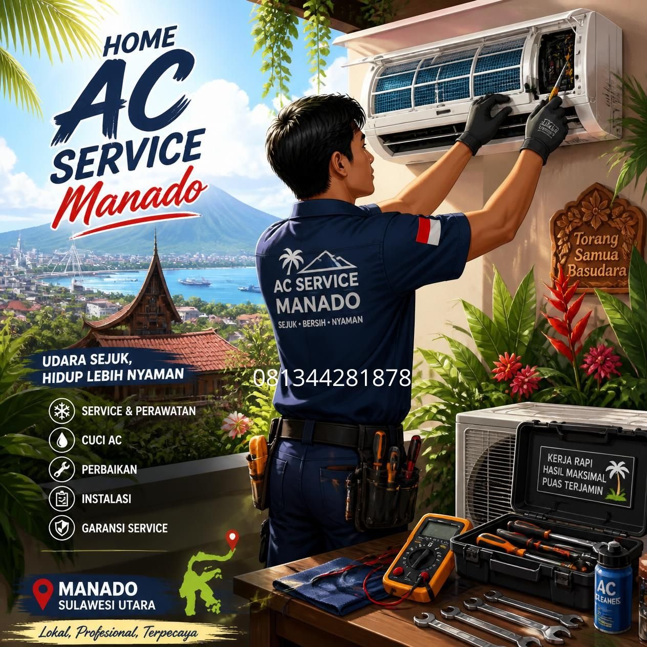 servis AC cepat Manado