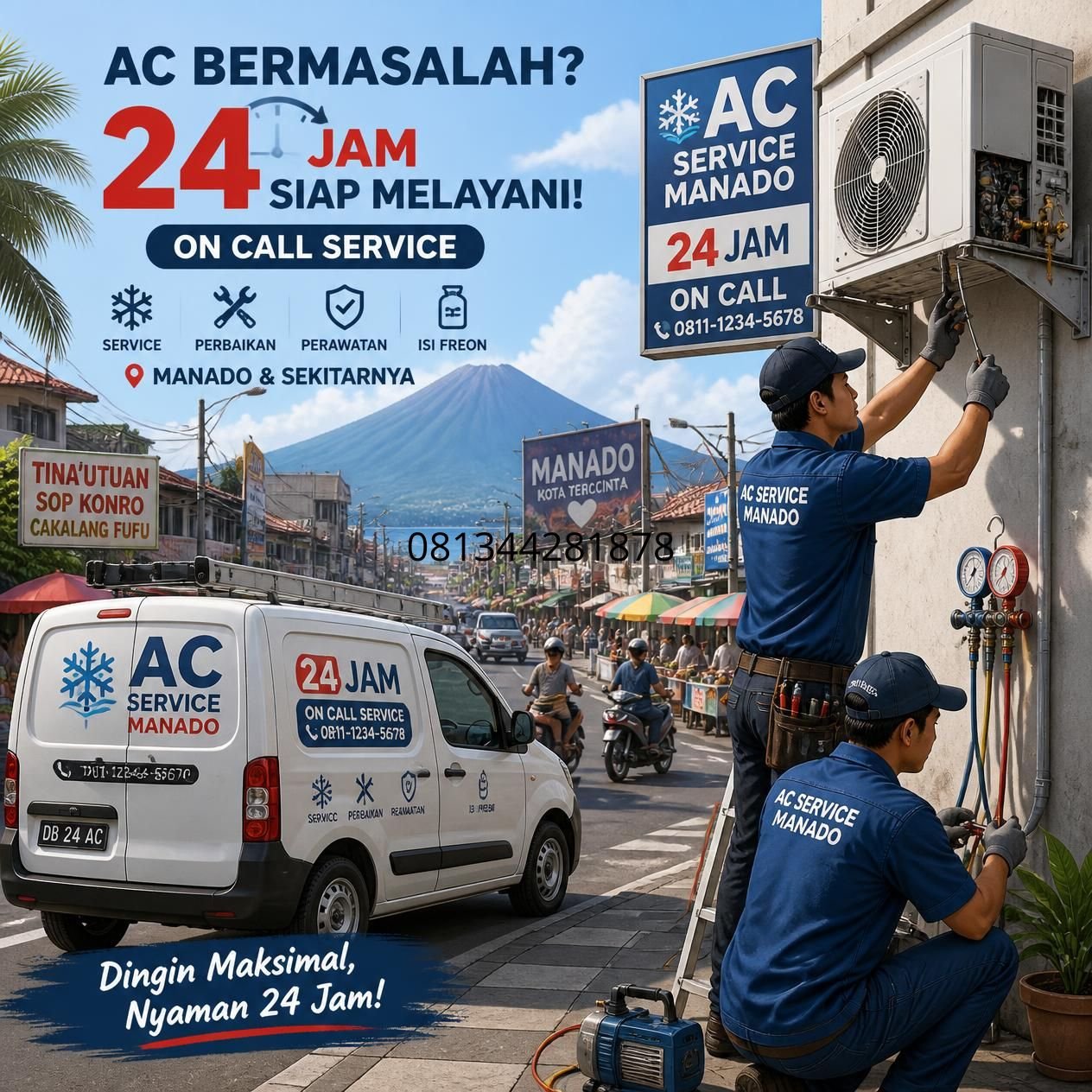 Jasa servis AC Manado cepat
