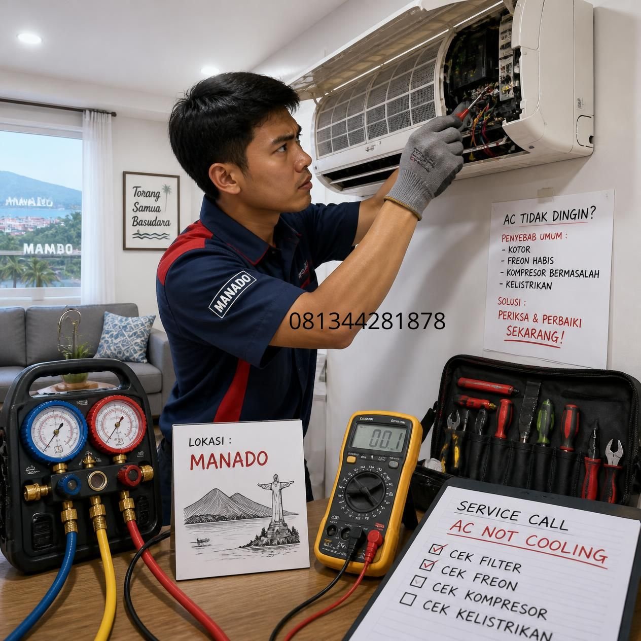 service AC rumah Manado