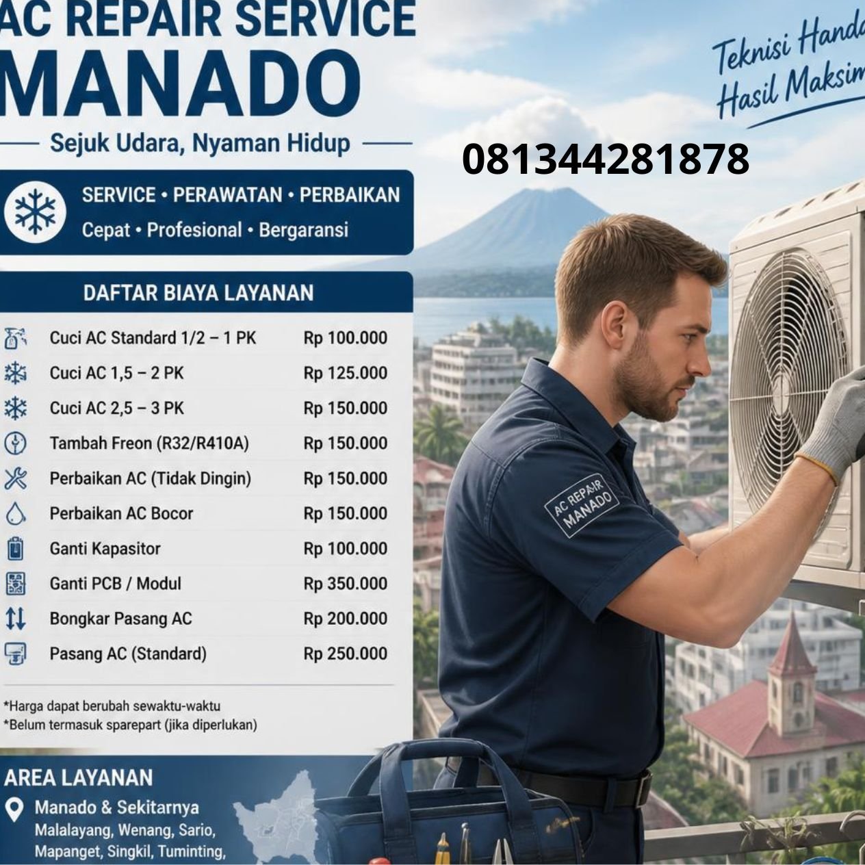 jasa perbaikan AC Manado