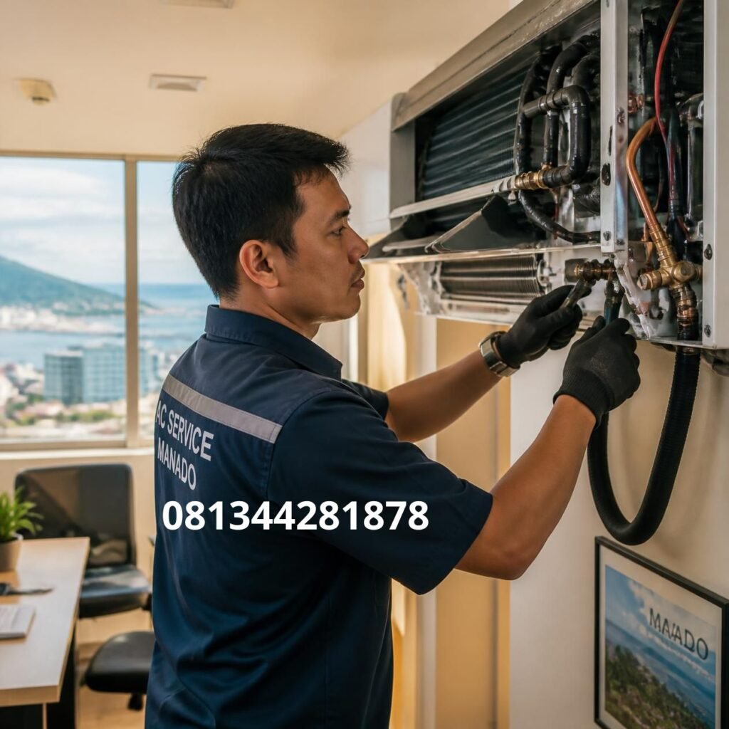 Service AC keluar air Manado