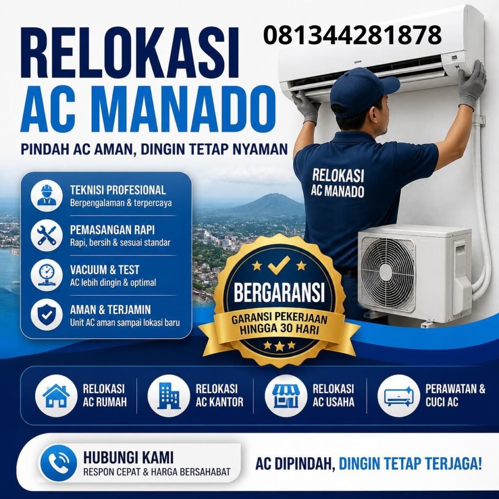 Relokasi AC bergaransi Manado