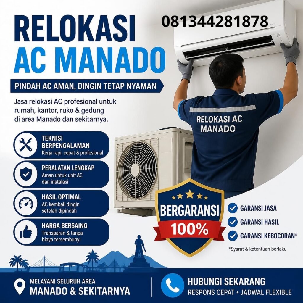 Jasa relokasi AC Manado