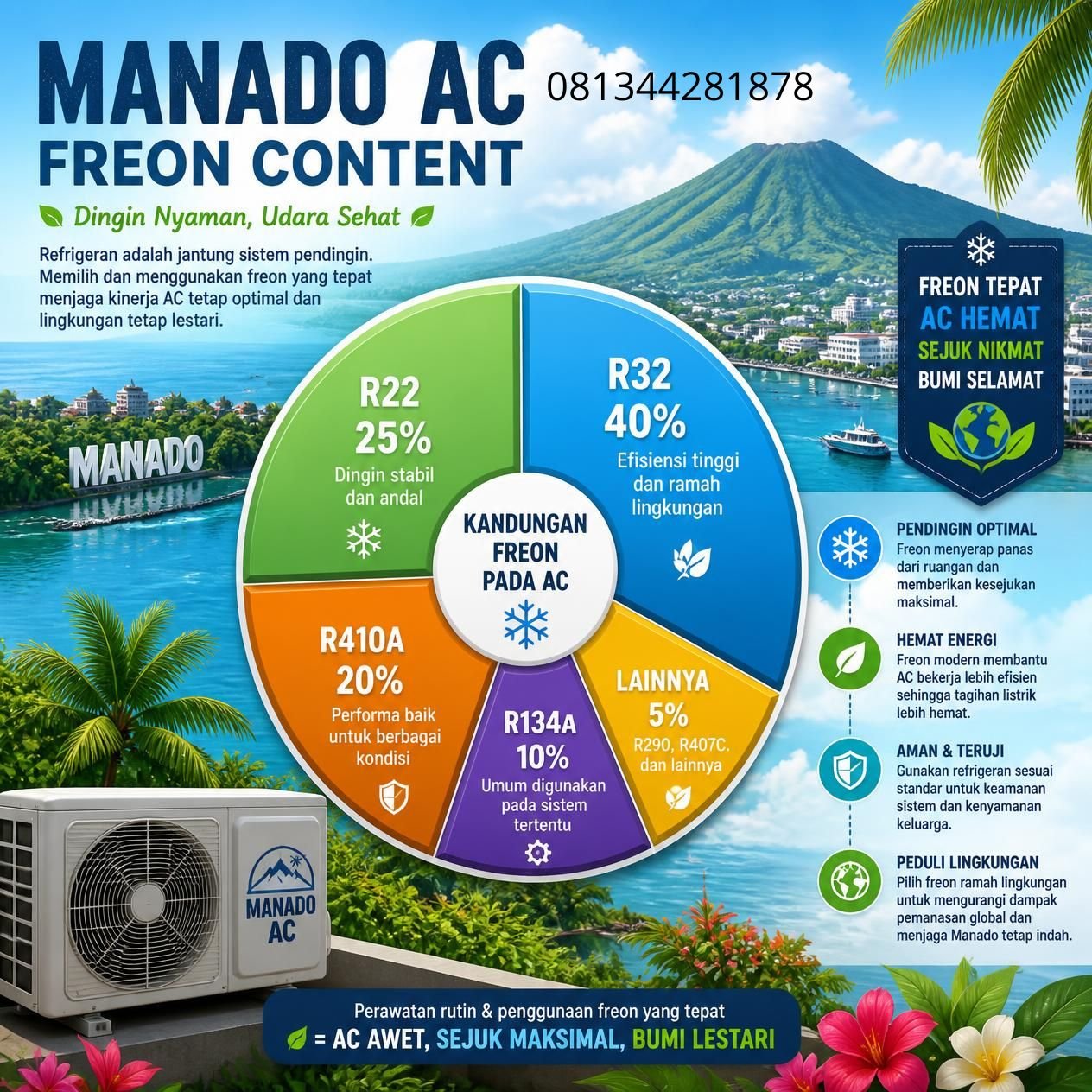 Jasa Isi Freon AC Manado