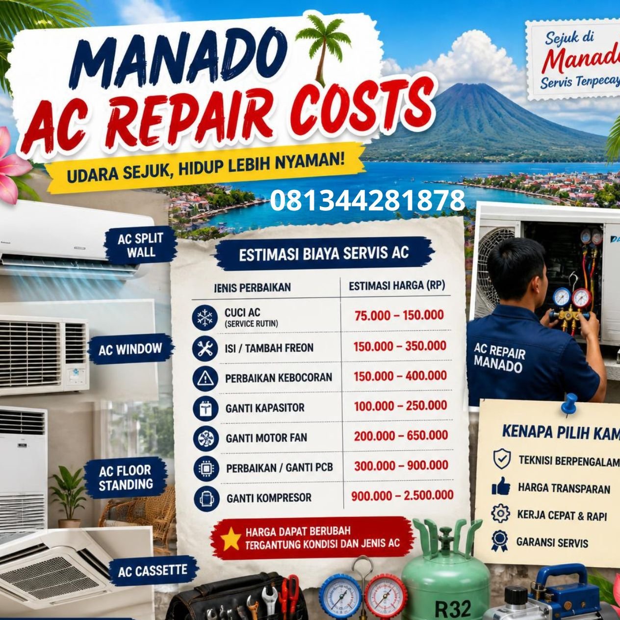 servis AC murah Manado