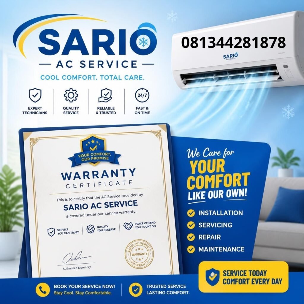 Service AC Bergaransi Sario